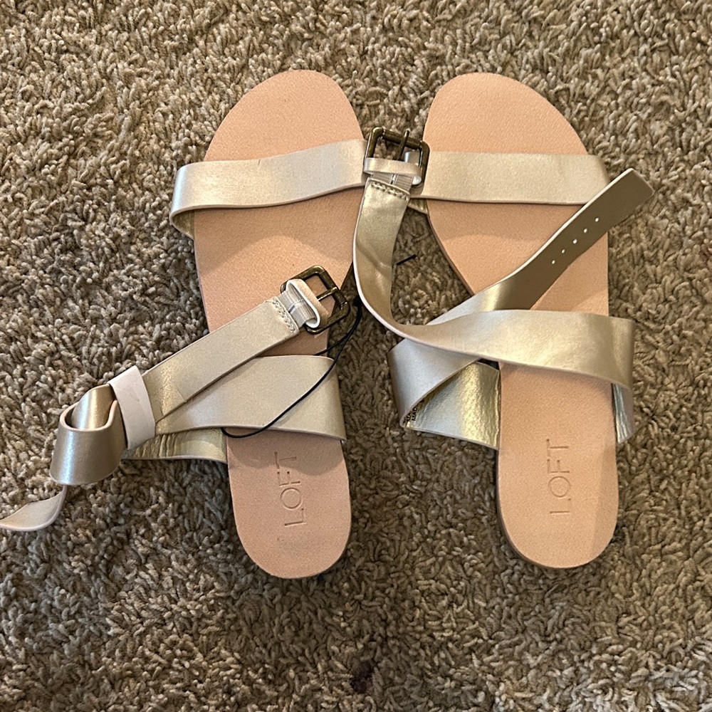 LOFT Gold Metallic Sandals